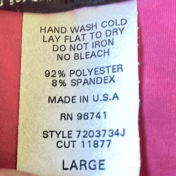 Vintage Self Esteem Sleeveless Tank,Pink w Red Vinyl Dots,Large (measures small) - Picture 4 of 7